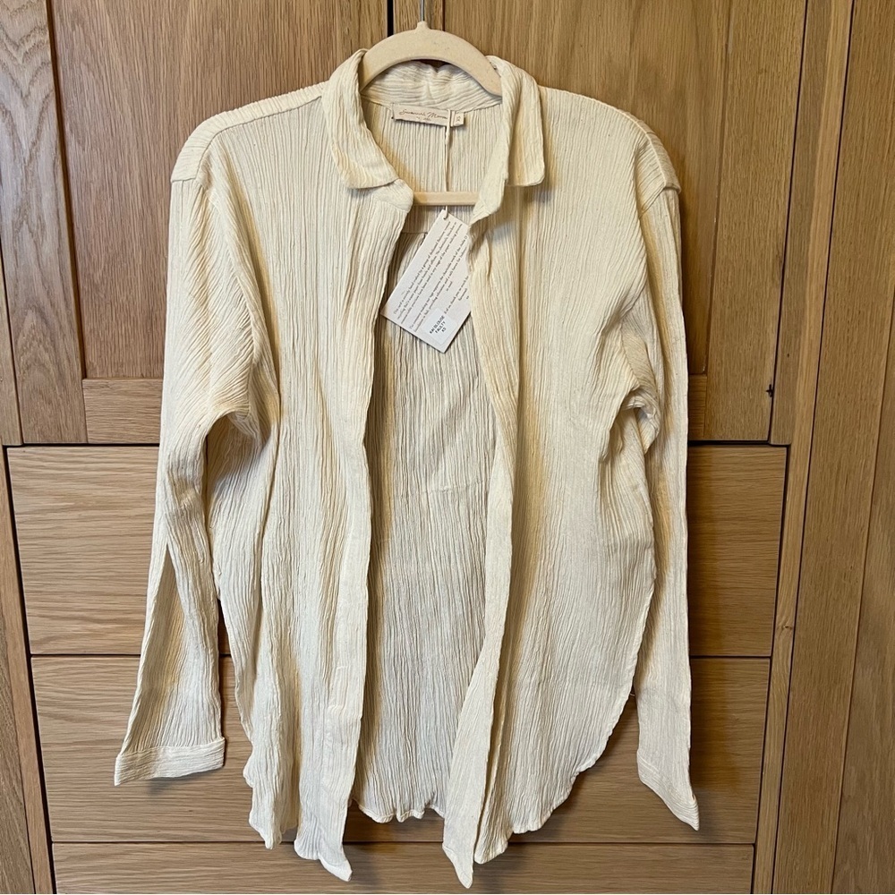 Savannah Morrow Signature Organic Cotton Kai Blouse XS NWT *Flaw Beach Resort